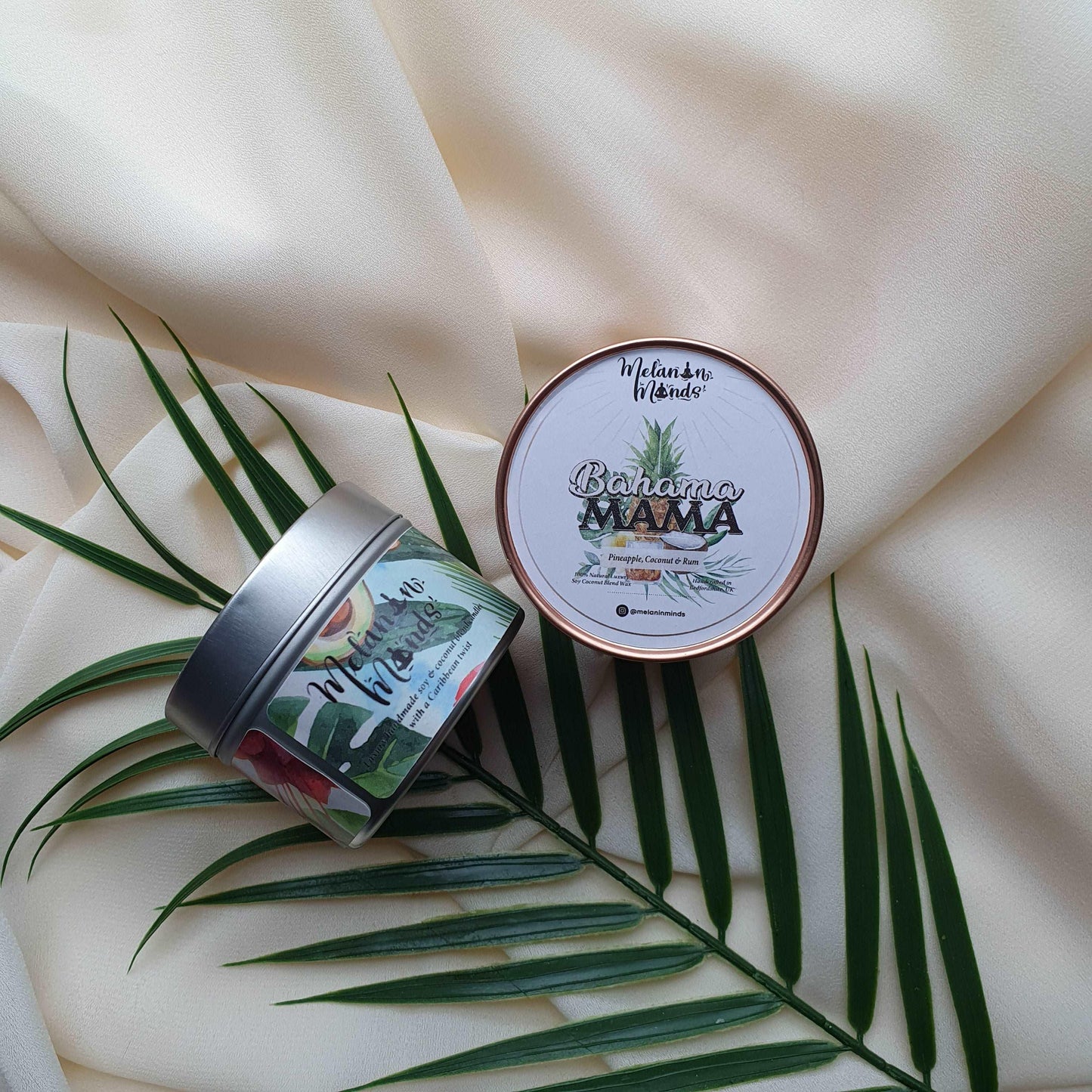 bahama mama | pineapple, coconut & rum mini candle 100ml silver