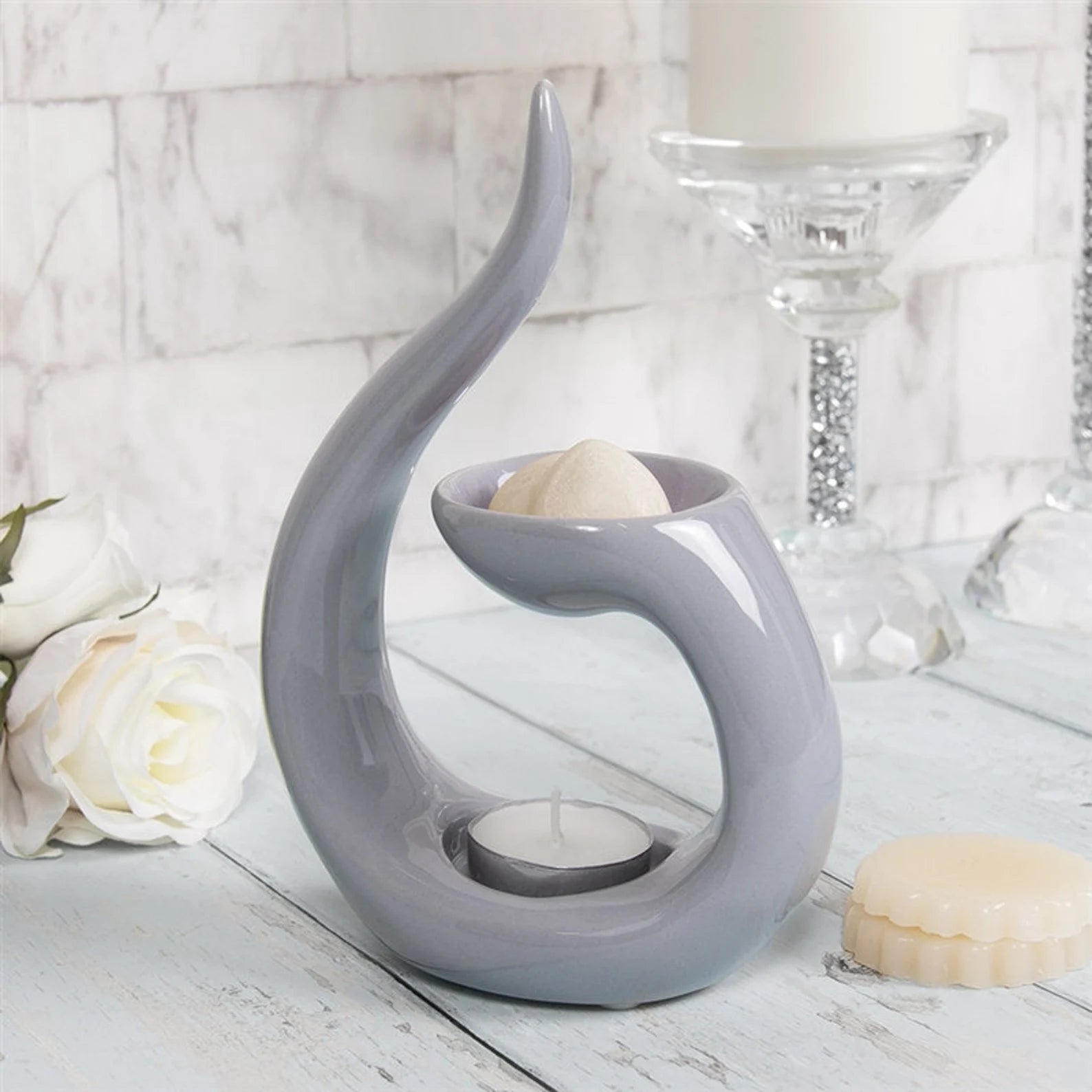 The Sqwirl Ceramic Wax Melter - Small 18cm Grey - Melanin Minds